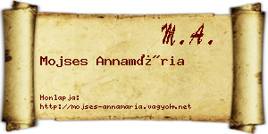 Mojses Annamária névjegykártya